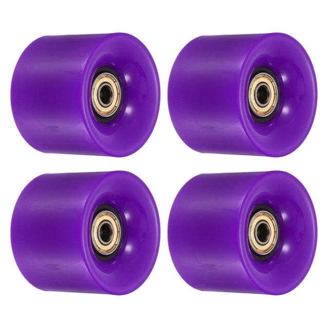 Unique Bargains Roues de Longboard 60mm avec Roulements ABEC-11 Roues de Rue pour Skateboards Cruiser 80A, Violet Doré Lot de 4
