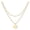 F, variant on Yuehao Necklaces for Women, Gifts for Women, Women's Fashion Heart Letter Necklace 26 Letters Circular Double Layer Neck Chain