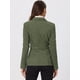 thumbnail image 4 of Blazer de gamuza sintética para mujer con cinturón de manga larga de un solo pecho Chaquetas de trabajo Outwear Coat Ejercito Verde XS, 4 of 6