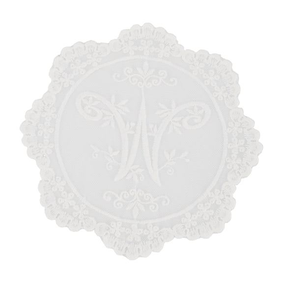 Unique Bargains 1 Pc Mesh Embroidery Drink Coaster White