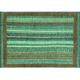 thumbnail image 1 of Ahgly Company Indoor Rectangle Abstract Turquoise Blue Modern Area Rugs, 2' x 4', 1 of 4