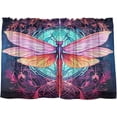 thumbnail image 2 of Beautiful Dragonfly Half Window Tier Curtains 24 Inch Blackout Thermal Insulating Kitchen Linen Tier Curtains for Kitchen, Bathroom, Cafe Home Decor, 2 of 7