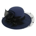 thumbnail image 2 of Only Moment Blue Stylish Vintage Floral Dress Cloche Hat Tweed Casual Fisherman's Basin Cap Small Bowler Hat Womens Vintage Felt Cloche Hat M, 2 of 3
