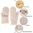 thumbnail image 5 of HNMKIU Winter Thermal Lined Soft Mittens Cozy Warm Hand For Outdoor Cold Weather Activities Beige,One Size, 5 of 9
