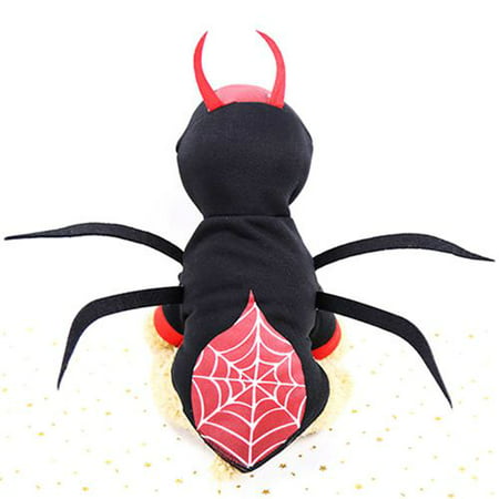 KABOER Halloween Spider Beetle Turned Into Dog Clothes - Hooded Spider 4 Feet - Tara Pet Clothing Suit Furry Spider Legs