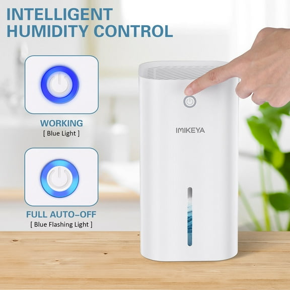 POPETPOP Home Use Portable Dehumidifier White with 900Ml Tank and LED Indicator