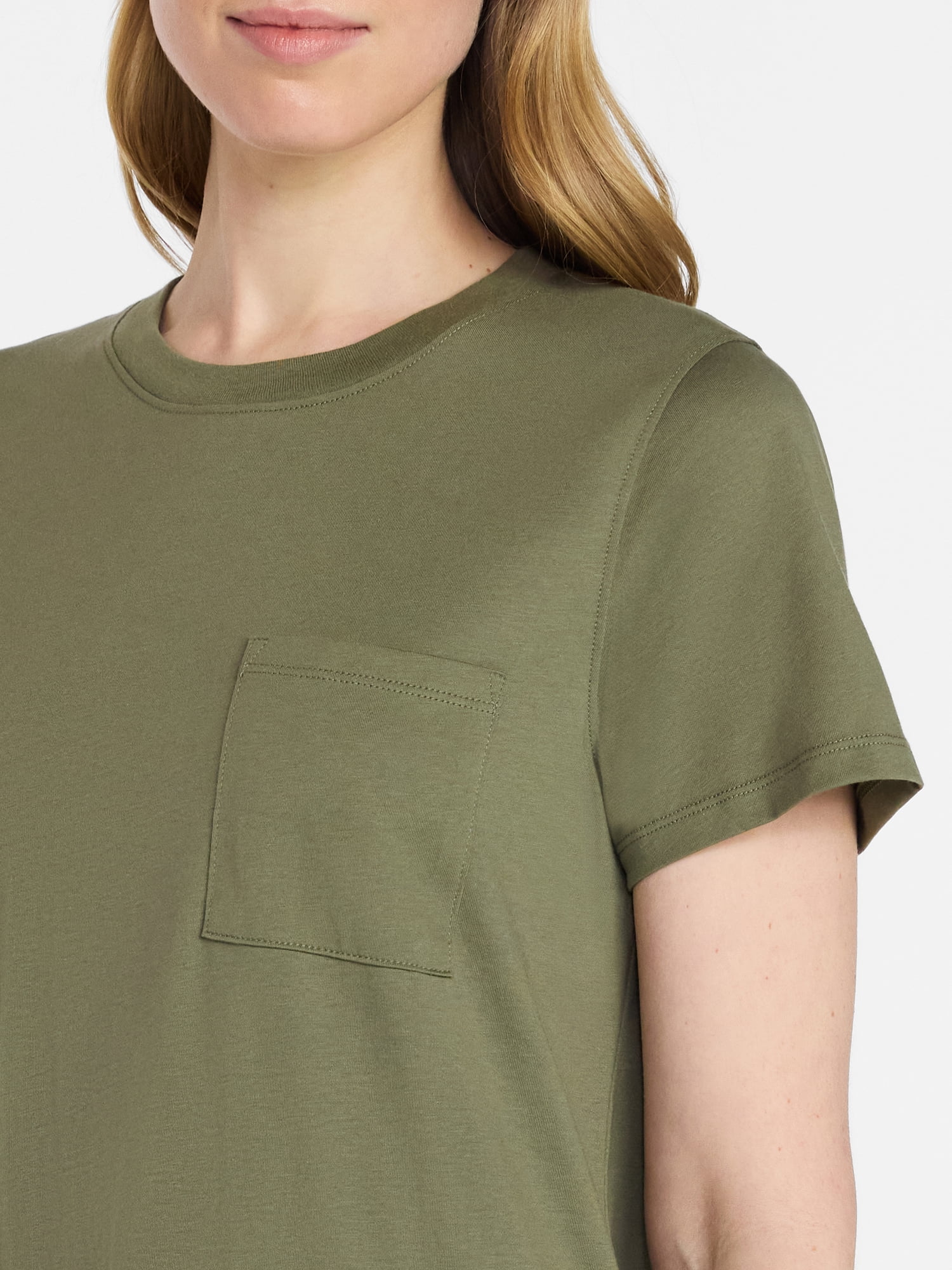 Time and Tru Women's Cotton Midi T-Shirt Dress with Short Sleeves, Sizes XS-XXXL