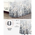 thumbnail image 3 of White Flowers Bed Skirt Queen Size, Retro Camellia Floral Spring Grey Modern Art Wrap Around Bed Skirting with Adjustable Elastic Strap, Dust Ruffle Pleated Bedskirts 18 Inch Drop for Bedroom Beds, 3 of 9