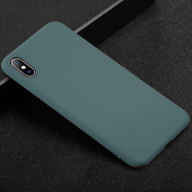Langgg TPU Mobile Phone Case Shockproof Elastic Protection Cover, Replacement for iPhone XS, Dark Green