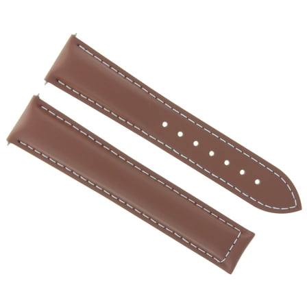 18MM LEATHER WATCH STRAP BAND FOR OMEGA SEAMASTER SPEEDMASTER TAN/BROWN WS #19