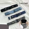 thumbnail image 2 of Women Men Belt Adjustable Elastic Anti-break Great Durability Stainless Buckle Clothes Matching Unisex Waist Strap Pants Belt Clothes Accessory, 2 of 7
