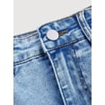 thumbnail image 4 of Womens Light Wash Blue Denim Mini Skirt With Cargo Flap Pockets, 4 of 30
