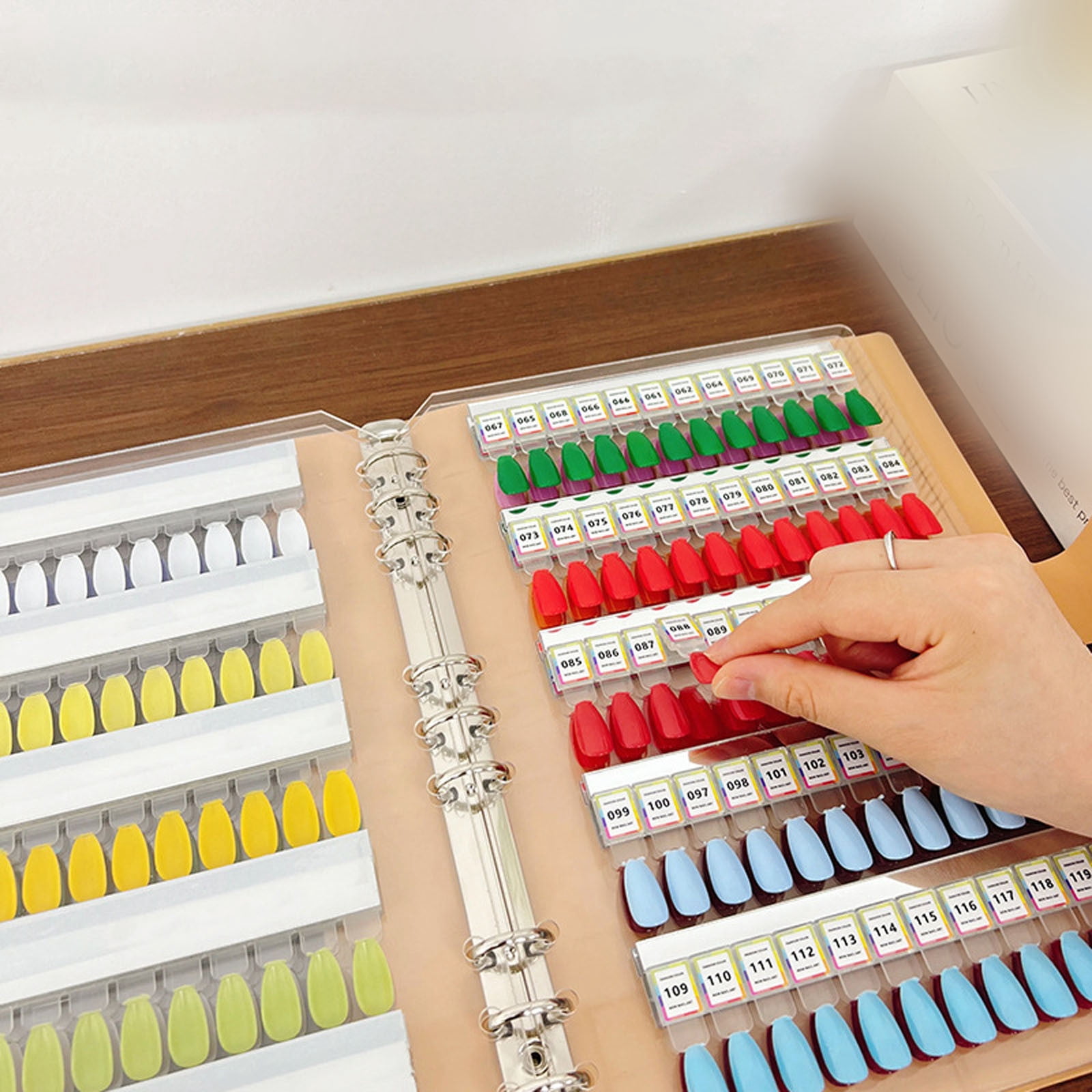 Nail Swatches Book - 120/180/240 Blank Nail Color Display Organizer with Transparent Nails & Separable Tips for Nail Salon, Manicurists & DIY Nail Art