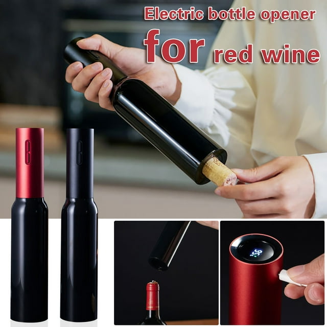 SMihono Kitchen Organizers and Storage Electric Wine Opener, Battery Powered Wine Bottle Opener With Foil Cutter, One Button Reusable Automatic Wine Opener For Wine Gifts Home Kitchen Kitchen Gadgets Must Have 2023