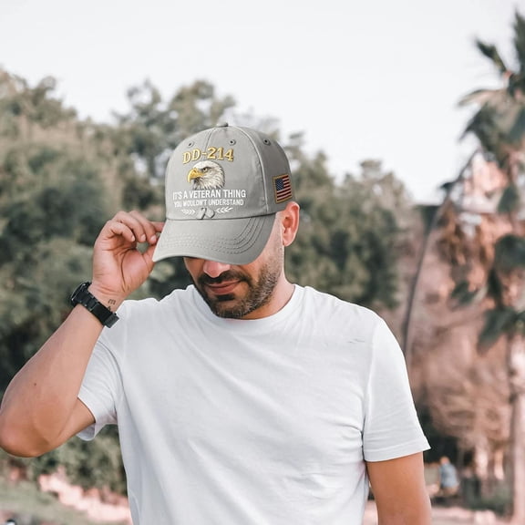 HBBKVI 214 This Is A Veterans' Matter Military Service Baseball Cap for Men 214 This Is A Veterans' Matter Hat Military Service Baseball Cap for Men Patriotic Day Gifts for Retired Soldiers