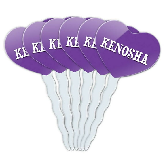 Kenosha Heart Love Cupcake Picks Toppers - Set of 6