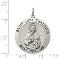 thumbnail image 3 of 925 Sterling Silver Solid Satin Artisan Oxidized St. Jude Thaddeus Medal Charm Pendant Necklace Measures 35x25mm Wide -, 3 of 3