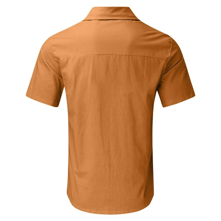 adviicd Mens Polo Shirts Men's Fishing Shirts with Zipper Pockets UPF 51  Lightweight Cool Short Sleeve Button Down Shirts for Men Casual Hiking  Khaki S 