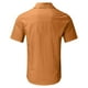 thumbnail image 3 of Camisas Y Playeras Camisa sólida hawaiana de verano para hombre, camisa de manga corta con doble bolsillo y cuello vuelto, camisa con botones (Khaki, XXL), 3 of 5