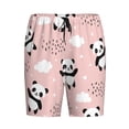 thumbnail image 4 of Naloa Panda Men's Short Pajama Pants, Lounge Comfort Shorts with Elasticized Waistband and Side Pockets - Large, 4 of 9