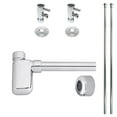 thumbnail image 3 of Westbrass Console Sink Trim Kit with European flat trap and 1/4-Turn Lever Handle Angle Stops, Polished Chrome, 3 of 10