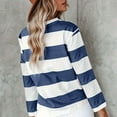thumbnail image 4 of Striped T Shirts for Women Long Sleeve Crew Neck Color Block Tunic Blouses 2025 Fashion Fall Trendy Causal Basic Pullover Tops, 4 of 5