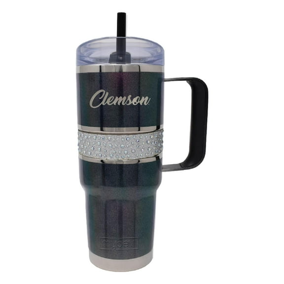 Black Clemson Tigers 32oz. MyBevi Rhinestone Hollywood Travel Mug