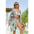 thumbnail image 5 of Kukuzhu Women Bathing Suit One Piece Cover Up Bikini Blouse Kimono Leopard Pattern Gradient Color Imitation Silk Cardigan, 5 of 6