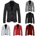 thumbnail image 3 of Men Casual Formal Suit Blazer Slim Jacket Coat Dress Business Work Button Tops, 3 of 7
