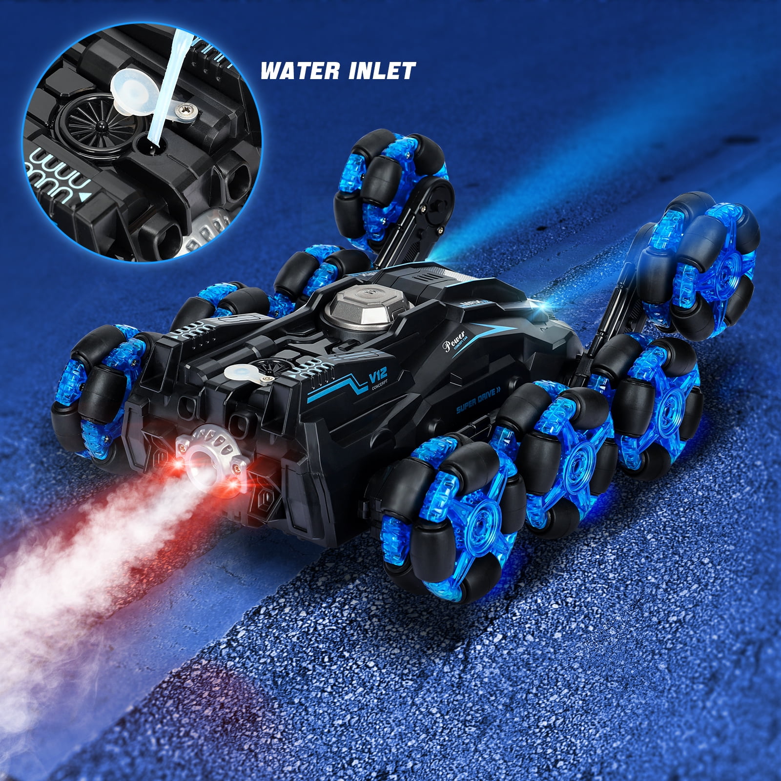 Keenstone Remote Control Car,Eight-Wheel Drive RC Race Car Monster Truck with Gesture Control ,Transformation Double-side Driving, Gift for Kids Age 5+,Blue