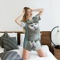 thumbnail image 3 of "Wukai Funny Cat Women's Pajama Set - Short-Sleeve Top and Shorts with Elastic Waistband and Pockets for Loungewear, Yoga, and Casual Wear-XX-Large, 3 of 8