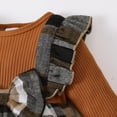 thumbnail image 6 of 12 Months Baby Girls Clothes 18 Months Girls One-piece Bodysuit Infant Girls Long Sleeve Plaid Romper with Headband Brown, 6 of 9