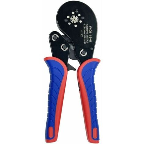 Alicates para prensar terminales de tubo Capacidad de prensado 0,08-16 mm² Alicates para prensar terminales de tubo negro, rojo y azul