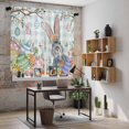 thumbnail image 5 of Easter Kitchen Curtains 63 Inch Length, Spring Rabbit Colorful Eggs Tree Blue White Plaid Tiers Curtains for Living Room Berdoom Bathroom, Light Filtering Drapes Window Treatment 2 Panels 42"Wx63"L, 5 of 8