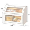 thumbnail image 4 of White Bread Box for Kitchen Counter, Large Bamboo Wood Double Layer Bread Box, Wooden Bread Storage Capacity, 4 of 9