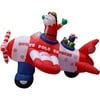 8' Long Animated Airblown Christmas Inflatable Santa in Airplane with Spinning Propeller