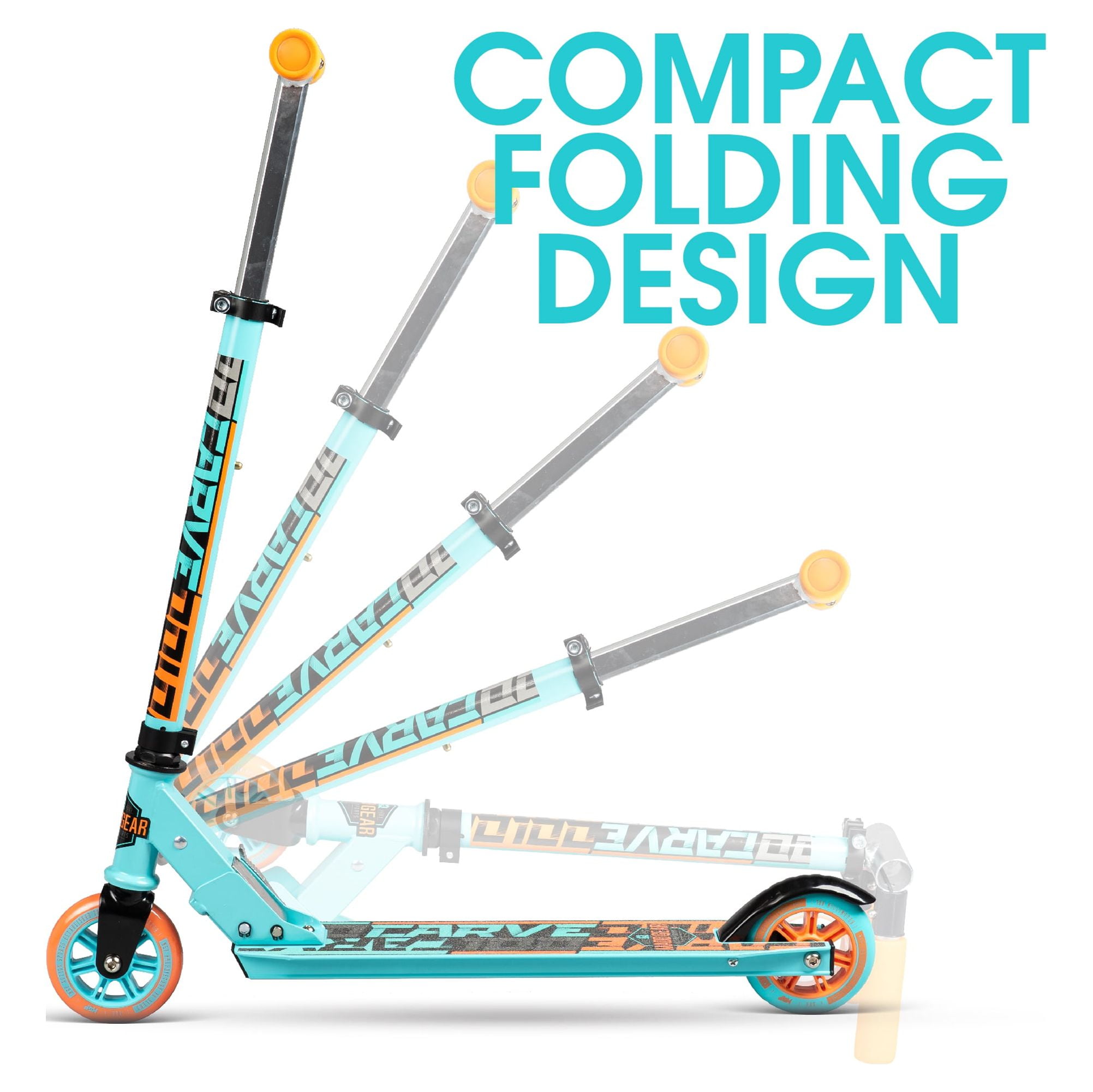 Madd Gear Carve 100 Folding Kids Inline Kick Scooter - Lightweight Height Adjustable 3 Yrs + Fully Assembled & Ready-to-Ride