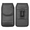 thumbnail image 2 of For Nokia C300 N155DL / Nokia G310 5G / Nokia G42 Universal Vertical Nylon Pouch Cell Phone Case Holster with 2 Credit Card Slot, Belt Clip Loop, Velcro closure Cover - Black, 2 of 8
