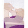 thumbnail image 4 of iiniim Figure Skating Dress for Girls Sleeveless Hollow Back Rhinestone Ice Skating Ballet Leotard Dance Purple 12, 4 of 7