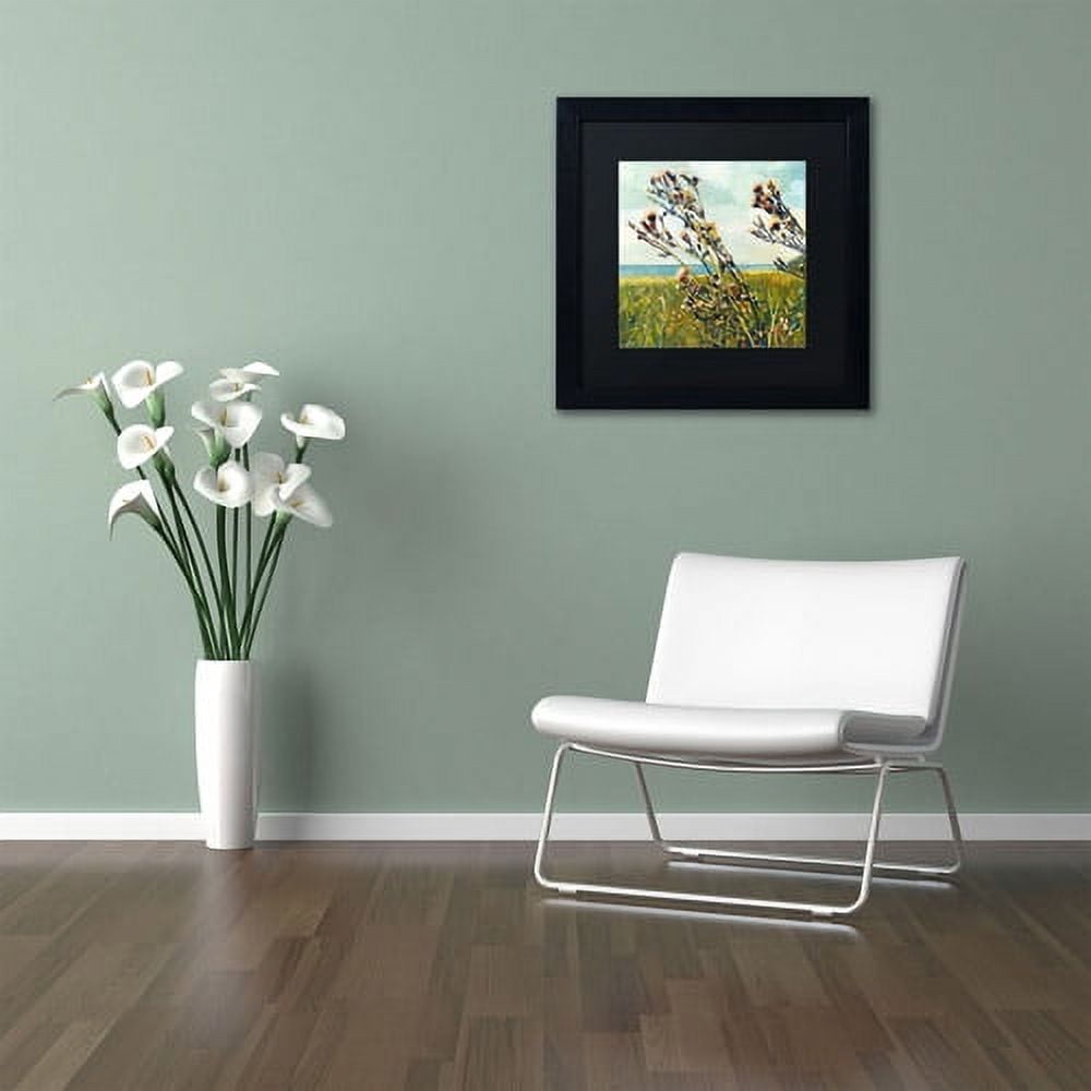 Trademark Fine Art "Thistles on the Beach" Canvas Art by Michelle Calkins, Black Matte, Black Frame