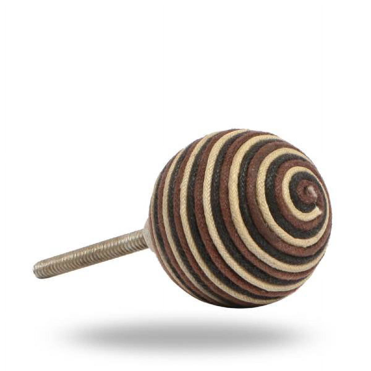 Set of Six Trance Cord Spiral Mix Pattern Cabinet Knobs by Trinca-Ferro
