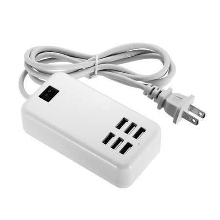 30W Power Adapter 6 USB Ports Hub Multiple Travel Wall Charger