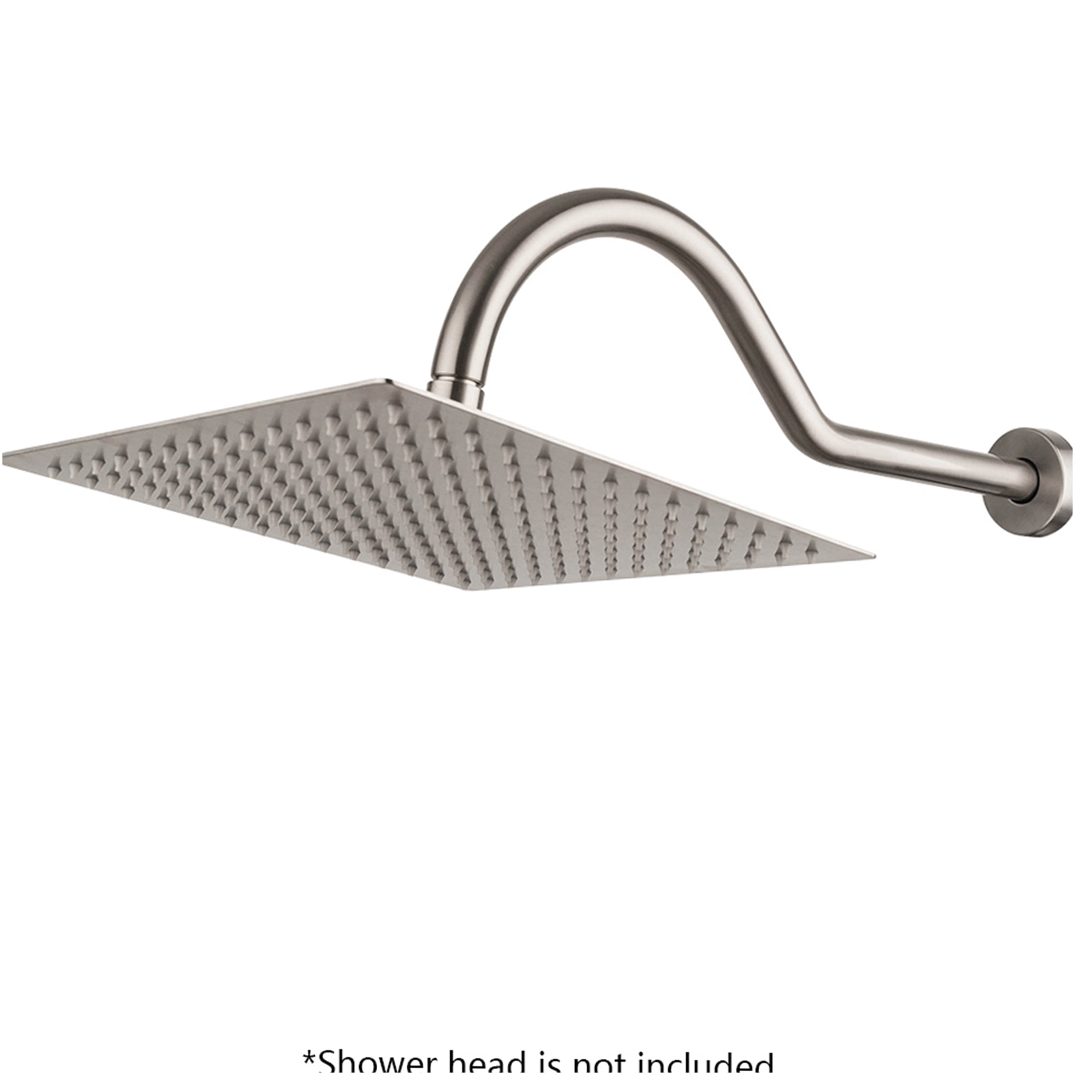 JERFIT 17 Inch Adjustable Shower Arm with Flange, Brushed Nickel Finish, SUS304 Stainless Steel, Angled Extension Arm for Rainfall Showerhead, Tool-Free Installation, Leak-Proof