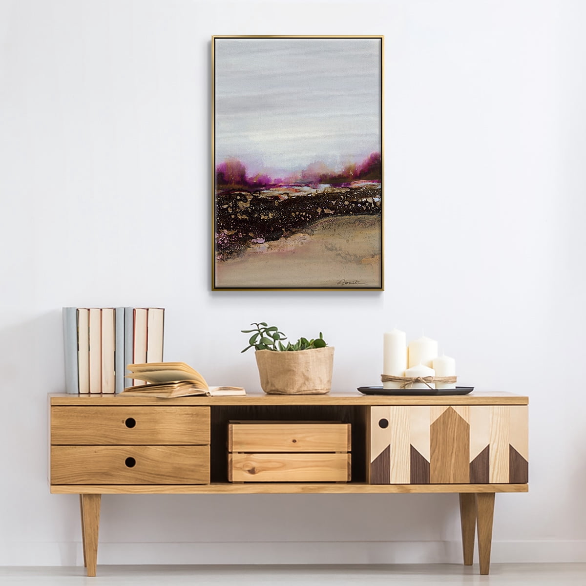 Reflections of My Mind Framed Premium Gallery Wrapped Canvas - Ready to Hang - 25 x 37 - Gold Floating Frame