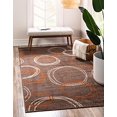 thumbnail image 2 of Unique Loom Automne Cercles Zone Tapis 5' x 8' Rectangulaire Marron/beige, 2 of 5
