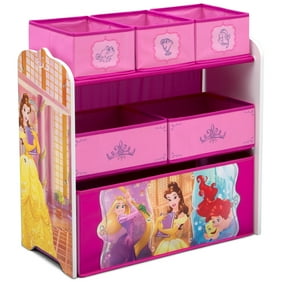 toy bin and bookshelf