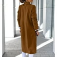 thumbnail image 5 of XFLWAM Trench Coats for Women Oversized Lapel Double Breasted Pea Coat Winter Wool Blend Jacket Trench Coat Long Coat Brown XL, 5 of 8