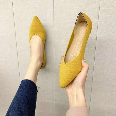 

Spring and autumn flat shoes fashion leisure Women s flat shoes pointed knitting elastic comfortable boutique shoes