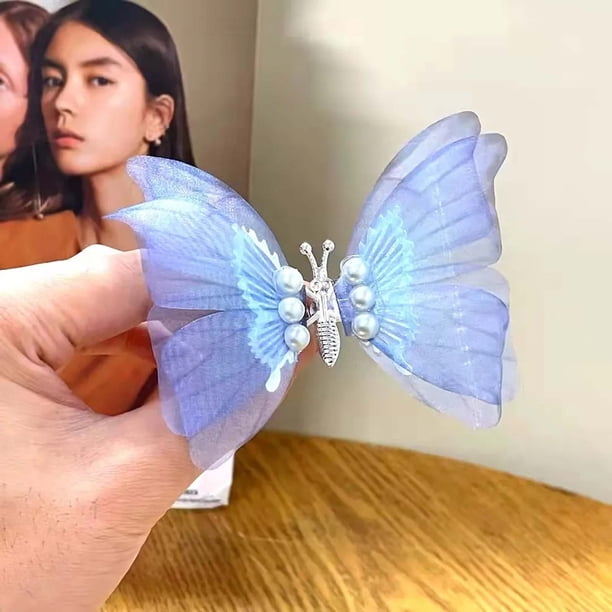 Pinzas para el cabello con diseño de mariposas en degradado de color, tarjetas para el cabello para niños, tocados para niñas, accesorios para el cabello con clip súper inmortal.