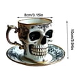 thumbnail image 3 of Halloween Ceramic Skull Coffee Mug with Handle, Spooky Gothic Fake Diabolical Skull Coffee Cups, Halloween Decor and Gift, 3 of 5